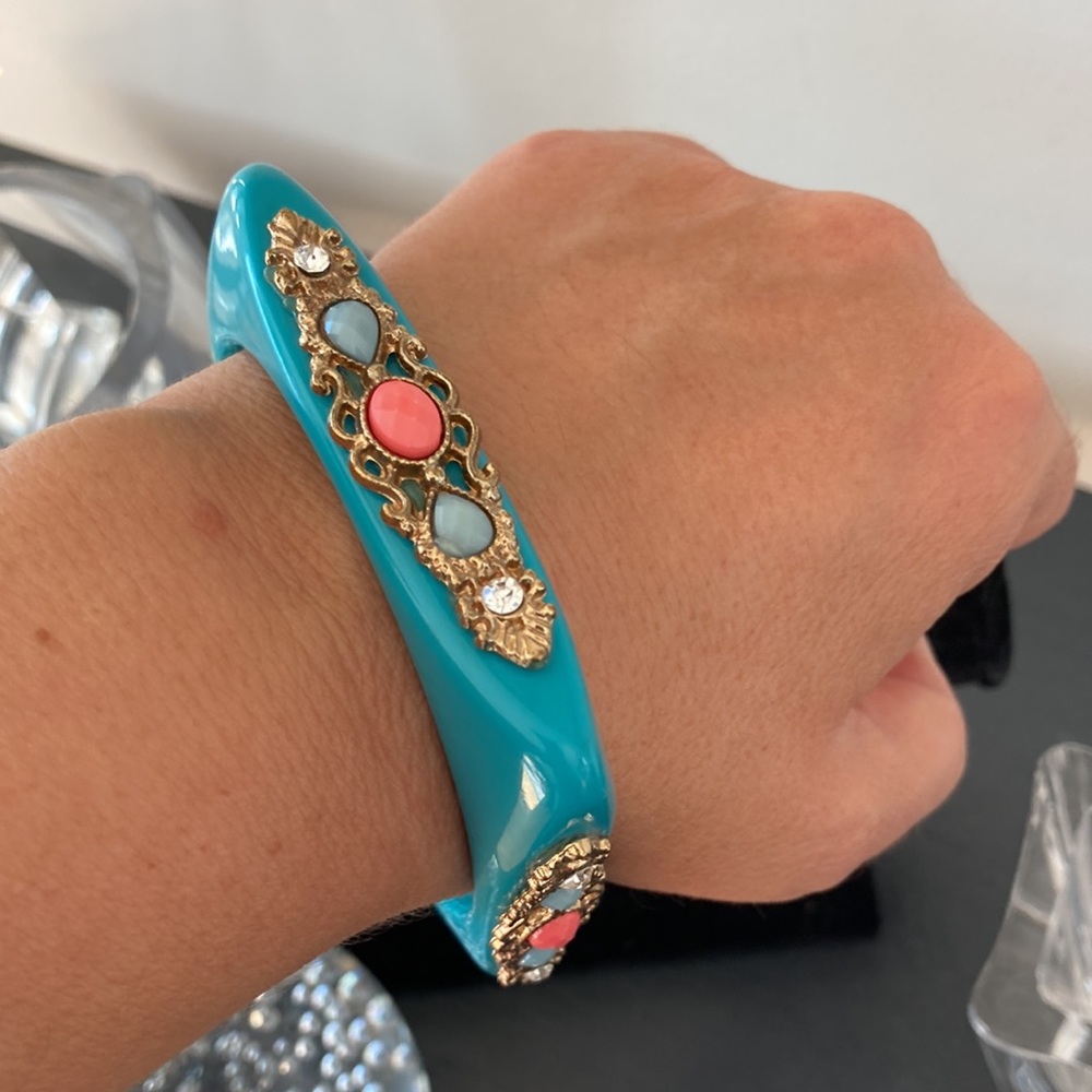Angular Teal Bangle